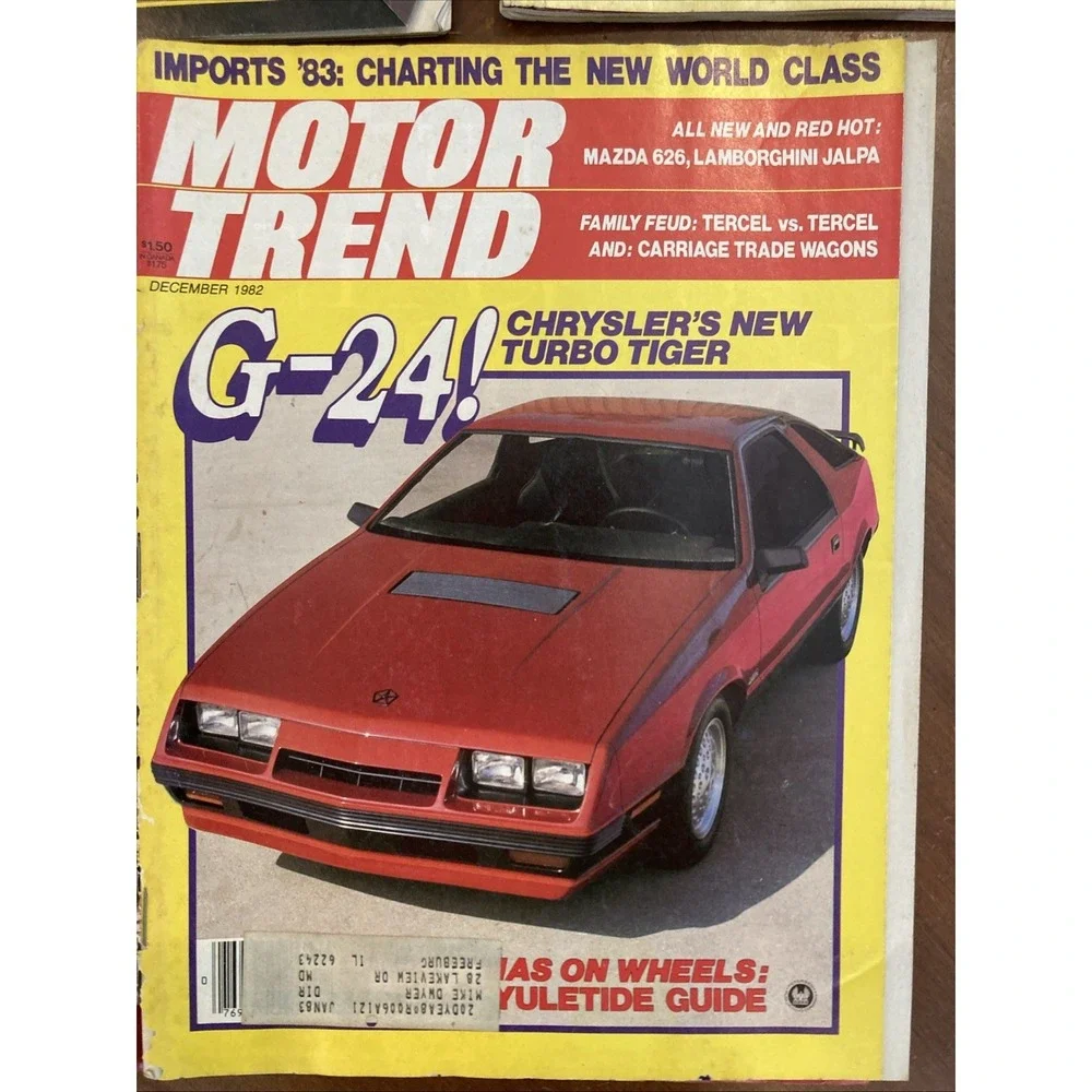 Motor Trend Magazine lot (3) vintage 1982